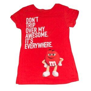 M&M's M&M World Girls Short Sleeve 'Red M&M' T-Shirt-Size 9/10-GUC